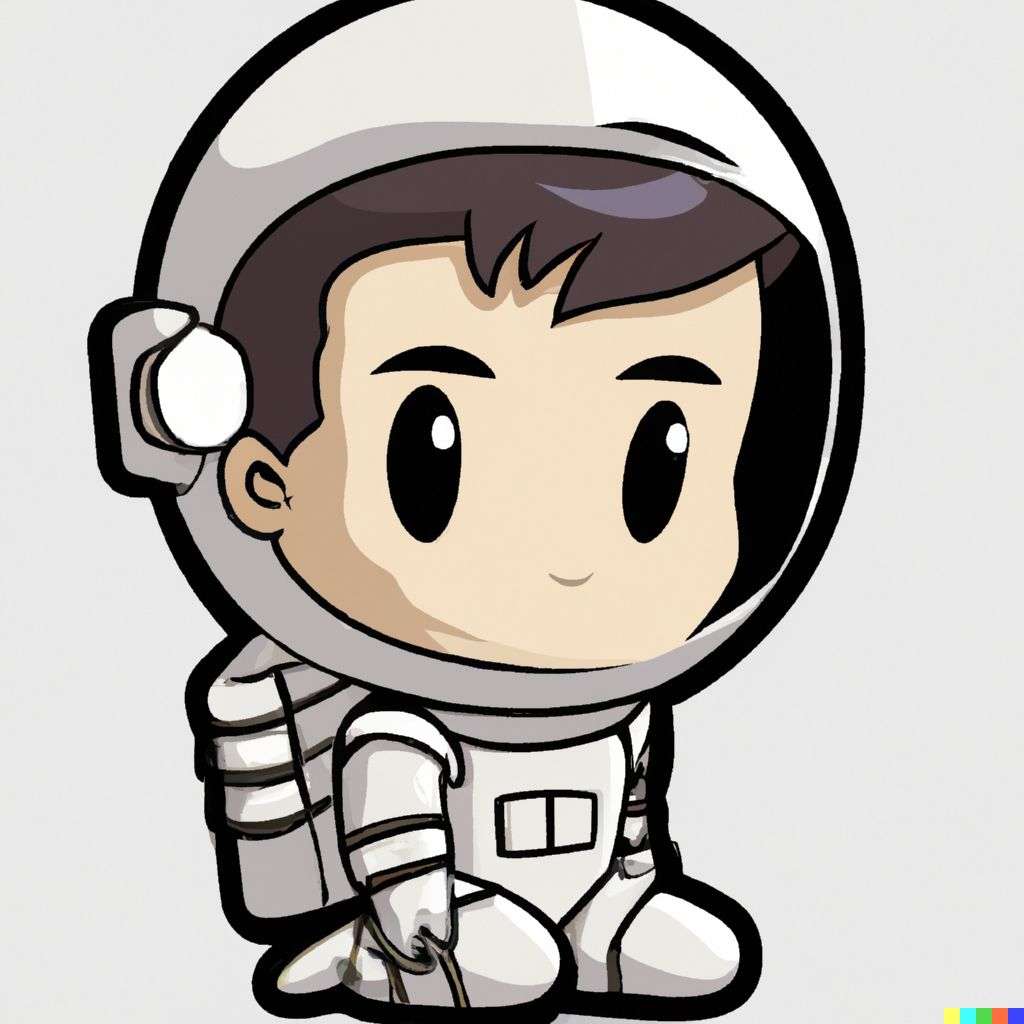 an astronaut, cartoon, chibi